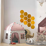 Дзеркальний декор акриловий самоклеючий 85*95мм золото, 12шт (D) SW-00002516, фото 6