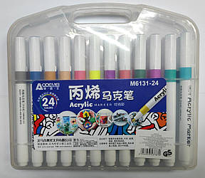 Набір акрилових скетчмаркерів M6131-24 кольорів Aodemei, plastic box