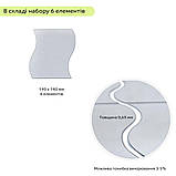 Дзеркальний декор акриловий самоклеючий 140*190мм срібло, 6шт (D) SW-00002510, фото 3