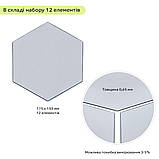 Дзеркальний декор акриловий самоклеючий 150*175мм срібло,12шт (D) SW-00002514, фото 3