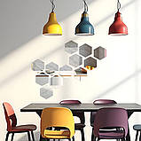 Дзеркальний декор акриловий самоклеючий 150*175мм срібло,12шт (D) SW-00002514, фото 5