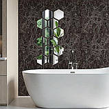 Дзеркальний декор акриловий самоклеючий 150*175мм срібло,12шт (D) SW-00002514, фото 6