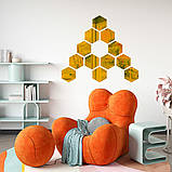 Дзеркальний декор акриловий самоклеючий 125*105мм золото,12шт (D) SW-00002517, фото 5