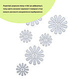 Дзеркальний декор акриловий самоклеючий Квіти срібло, 6шт (D) SW-00002519, фото 2