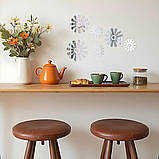 Дзеркальний декор акриловий самоклеючий Квіти срібло, 6шт (D) SW-00002519, фото 6