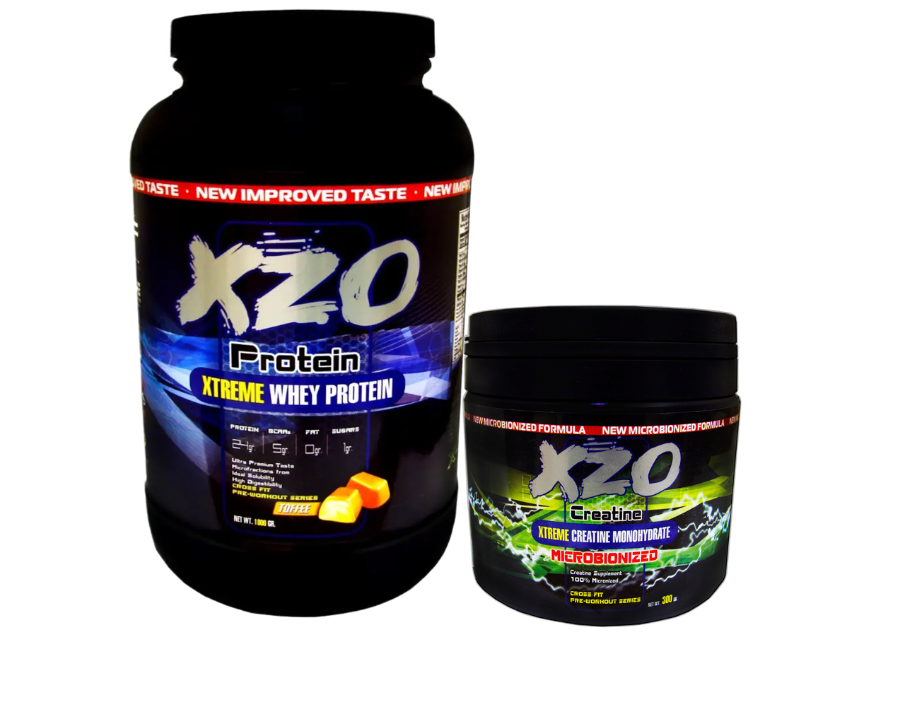 Протеїн XZO Nutrition 1 кг смак Тоффі + Креатин моногідрат XZO Nutrition 0,3 кг, фото 1