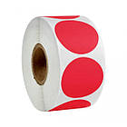 Круглі червоні термоетикетки Ø 38 мм рулон 1000 од. термопапір Ukrmark 900388 червоний