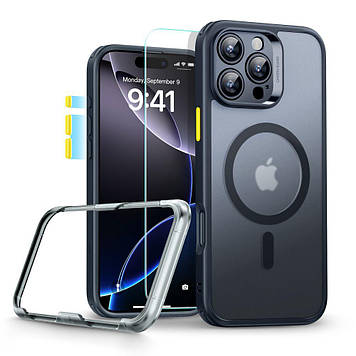 Чохол і скло ESR для iPhone 16 Pro Max - Classic Pro Set Halolock MagSafe, Frosted Black (4894240221853)