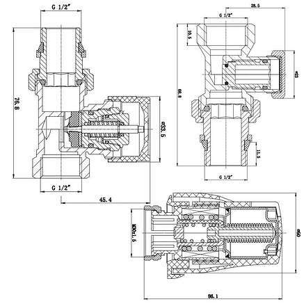 Термостатичний Комплект SD Forte 1/2" для радіатора прямий SF255W15, фото 3