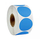 Круглі блакитні термоетикетки Ø 38 мм рулон 1000 од. термопапір Ukrmark 900391 блакитний