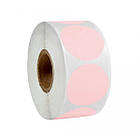 Круглі рожеві термоетикетки Ø 38 мм рулон 1000 од. термопапір Ukrmark 900387 розовий