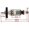 Якір перфоратора DeWalt D25144 оригінал N418031 (153*35 5-з право)