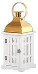 Декоративний ліхтар свічник білий із золотом маленький 32 см BonaDi