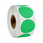 Круглі зелені термоетикетки Ø 38 мм рулон 1000 од. термопапір Ukrmark 900390 зелений