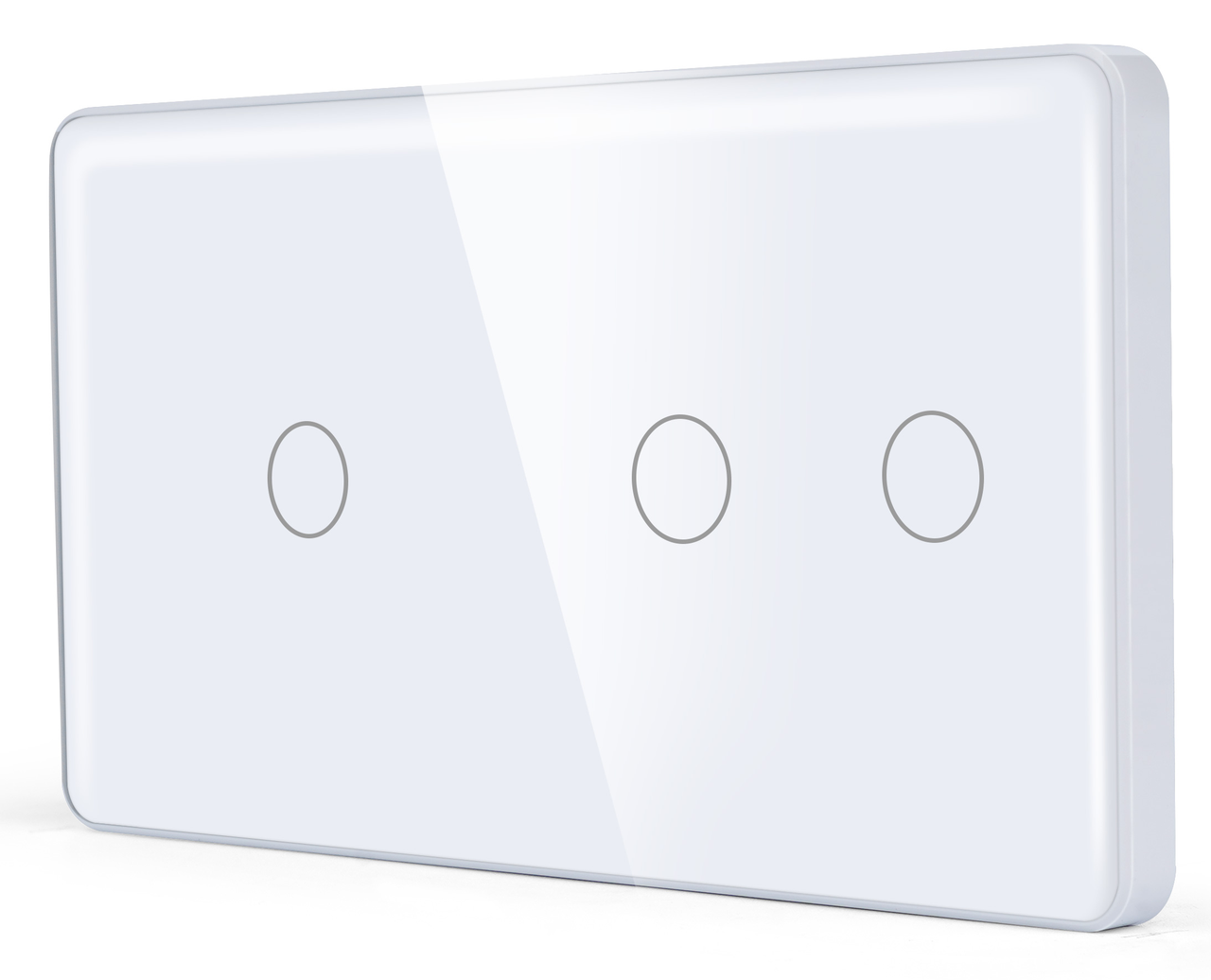 Подвійний вимикач з WiFi + BLE 1DAL | (1+2 сенсора) Біле Скло, З нулем (G157D-SW1G2G.WF.WT)