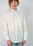 Біла сорочка з льону довгий рукав, фото 5