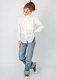 Біла сорочка з льону довгий рукав, фото 3