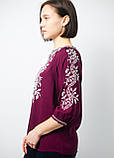 Вишиванка жіноча зі штапелю 3/4 рукав "Хвиля", фото 9