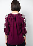 Вишиванка жіноча зі штапелю 3/4 рукав "Хвиля", фото 10