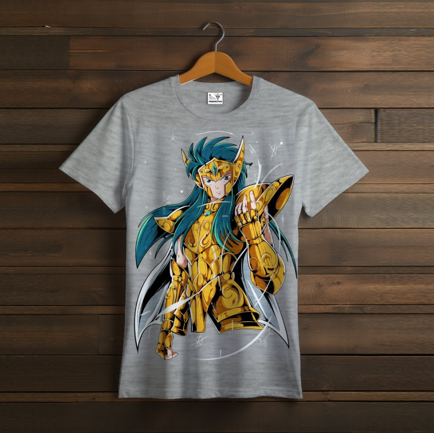 Футболка унісекс з принтом "Saint Seiya, святий сейя, Knights of the Zodiac, Лицарі Зодіаку, аніме, герої, персонажі, Aquarius