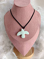 Кольє-чокер на довгому шнурку з підвіскою "Голубка"