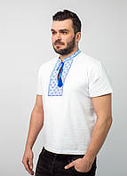 Біла чоловіча футболка з вишивкою