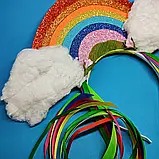 Веселка Обруч Ободок Обідок Райдуга Радуга Віночок різні розміри 450 грн Весняний обруч Весенний обруч, фото 2