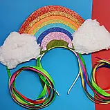 Веселка Обруч Ободок Обідок Райдуга Радуга Віночок різні розміри 450 грн Весняний обруч Весенний обруч, фото 5