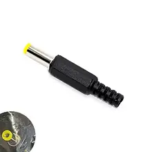 Штекер живлення DC, 5.5/2.1 мм (жовтий), довжина 14 мм, корпус пластик