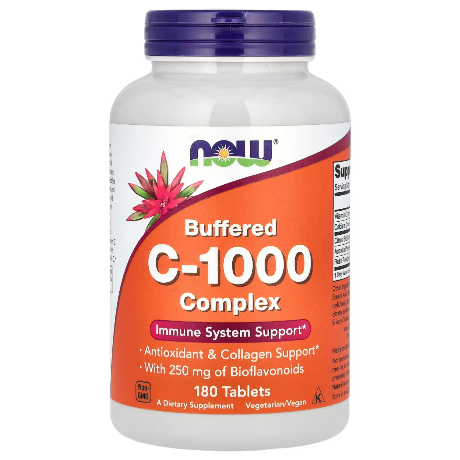 Buffered C-1000 Complex Now Foods 180 таблеток, фото 1