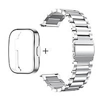 Комплект для годинника Amazfit Bip 5/5Pro сріблястий (чохол + ремінець Rolex design 22 мм), фото 3