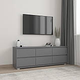 Комод для кімнати з 6 шухлядами, широкий комод для зберігання в мінімалістичному дизайні, фото 6