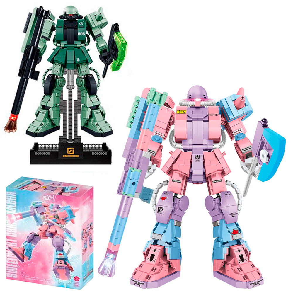 Конструктор BB806-BB807 робот, 1730 дет., 2 види, світло, бат.(табл.), кор., 32-42,5-9,5 см., фото 1