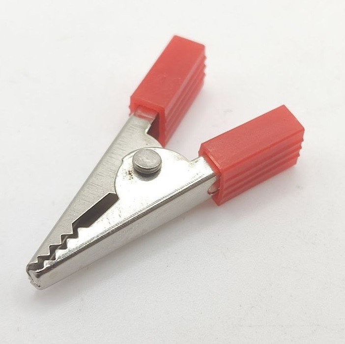 Затискач клемний "крокодил" WD028A 33 мм (червоний), фото 1