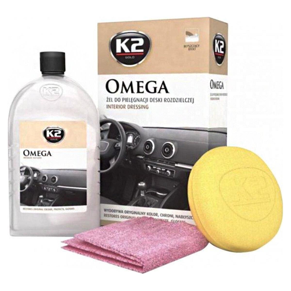Гель для догляду за панеллю приладів K2 Gold Omega 500мл+аплікатор+мікрофібра