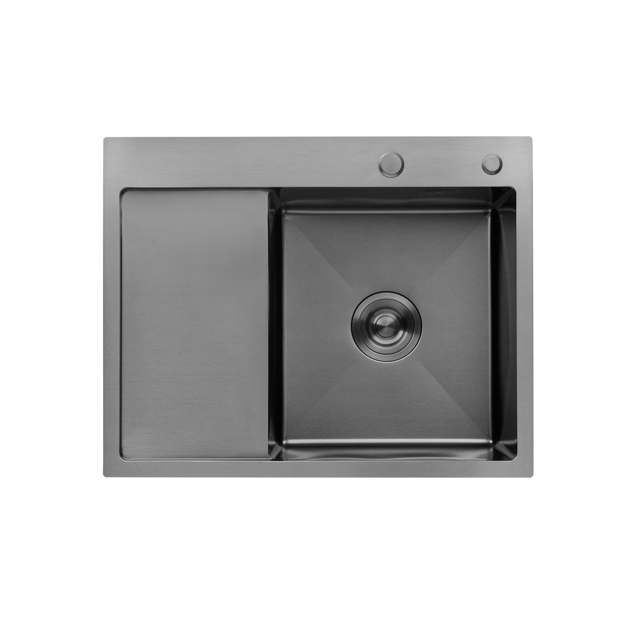 Кухонна мийка Kroner KRP Schwarze - 6350RHM PVD (3.0/1.0 мм), фото 1