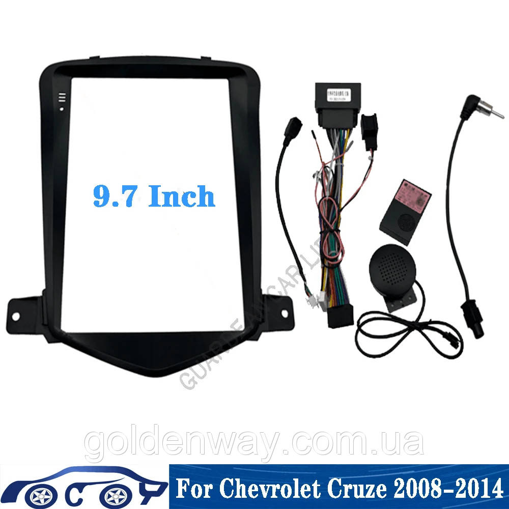 Перехідна рамка під магнітолу 10 дюймів Chevrolet Cruze 2008-2014 Tesla Style + проводка з CAN адаптером