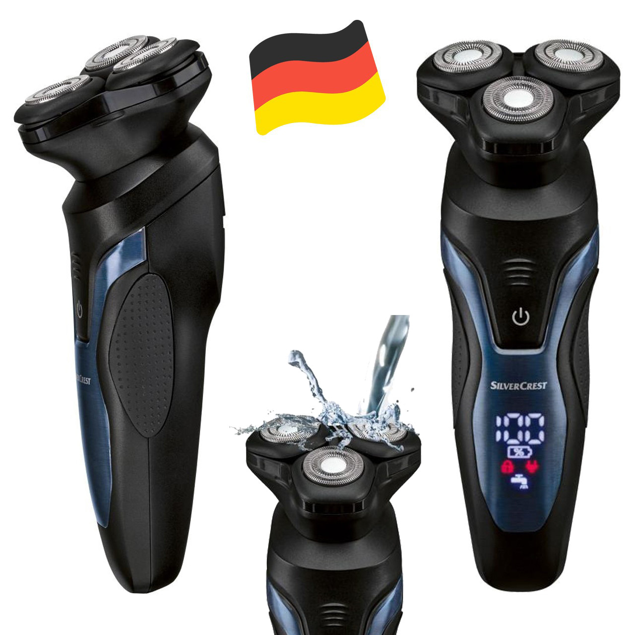 Роторна електробритва SilverCrest SRR 3.7 A1 (60 хв, мережа, USB, подвійні головки, Німеччина)