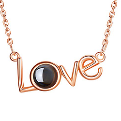 Кулон кохання з проекцією Я тебе люблю 100 мовами світу / Підвіска на шию I love you / Кулончик на шию