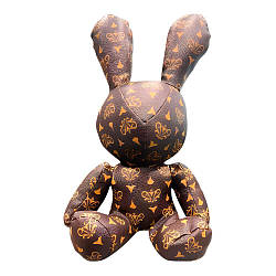 М'яка іграшка шкіряна Зайчик 40см, EL-2117-58 / Іграшка кролик / Інтер'єрна іграшка шкіряний заєць