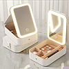 Дорожня косметичка з дзеркалом і підсвічуванням 20,5х14x5,5см / Косметичка-органайзер / Органайзер для косметики, фото 2