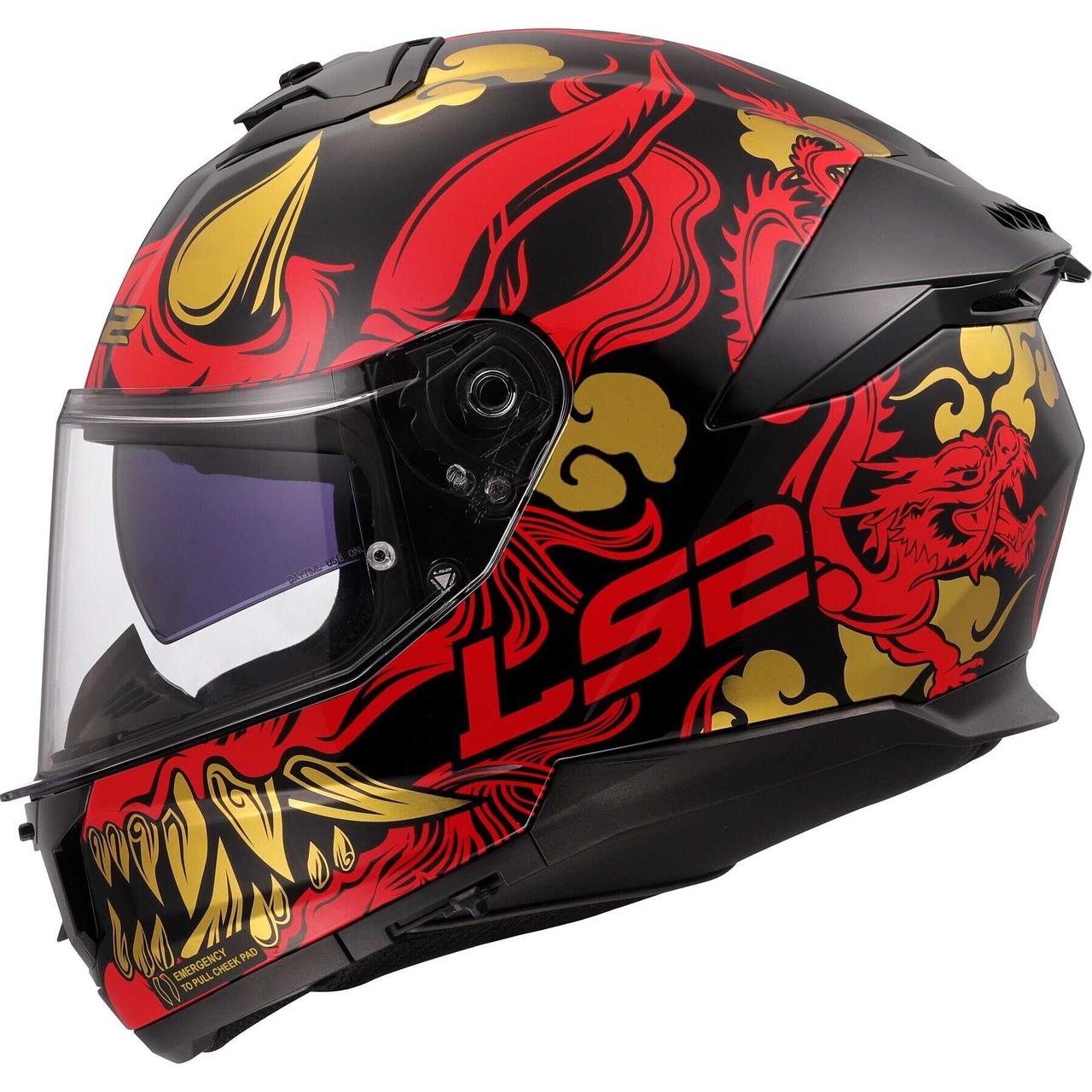 Мотошлем LS2 FF808 Stream II Drako Black Red