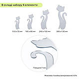 Дзеркальний декор акриловий самоклеючий Котики срібло, 4шт (D) SW-00002494, фото 3