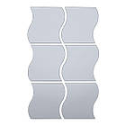 Дзеркальний декор акриловий самоклеючий 120*80мм срібло, 6шт (D) SW-00002509