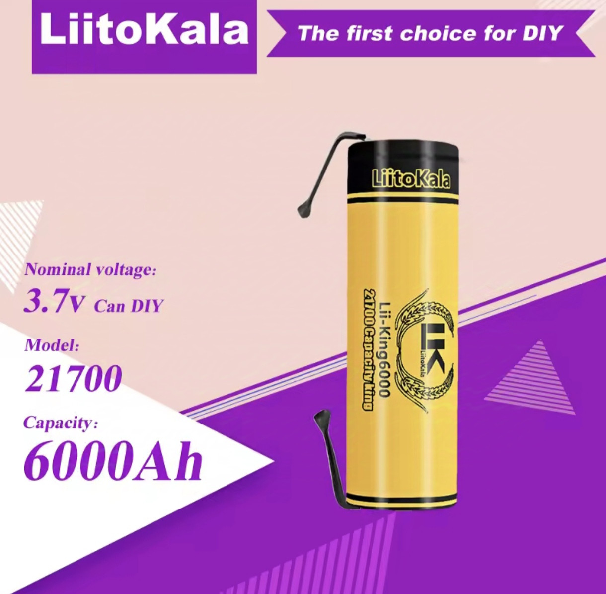 Оригінал акумулятор 21700 6000mah Litokala
Lii-King6000+Нікель Є оптові пропозиції