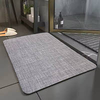 Инновационный диатомитовый коврик для ванной 80х50см Ethno Style антискользящий водопоглощающий Пепельно-серый