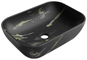 Умивальник (раковина) MEXEN RITA BLACK MARBLE MATТ накладний *