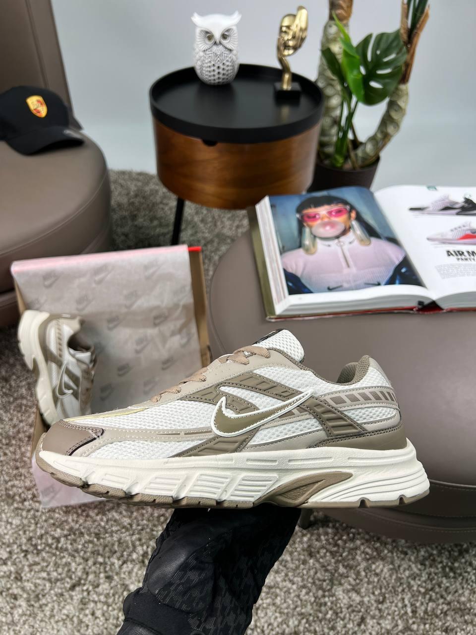 Чоловічі шкіряні текстиль кросівки Nike Initiator M White Brown, кеди Найк білі весна осінь. Чоловіче взуття