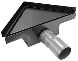 Трап для душу MEXEN FLAT 20x20 BLACK чорний кутовий *