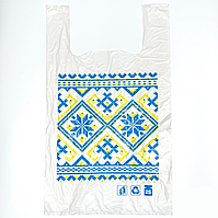 Пакети 30+16х54 см міцні Вишиванка синьо-жовта 50 шт